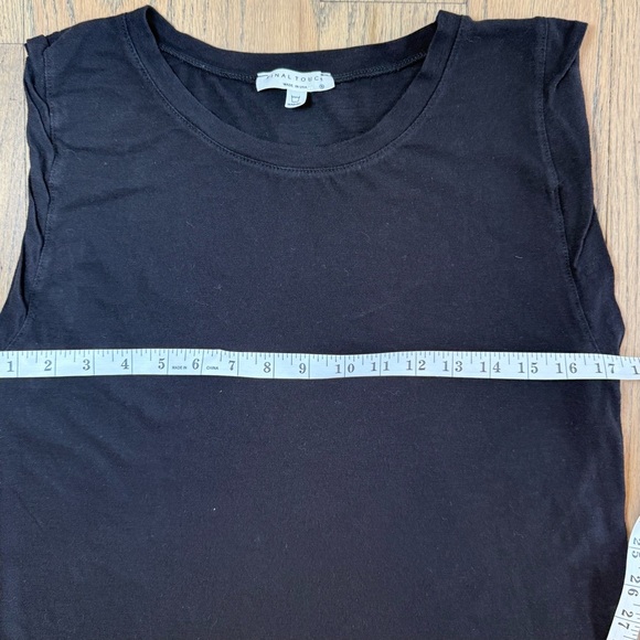 Final Touch Women’s Washed Black Slub Muscle Tank Top Size Small - Picture 6 of 9